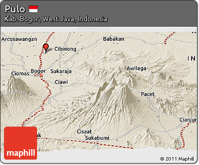 Shaded Relief Panoramic Map of Pulo