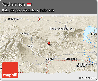 Shaded Relief Panoramic Map of Sadamaya