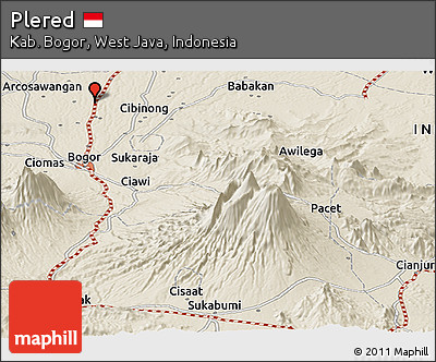 Shaded Relief Panoramic Map of Plered