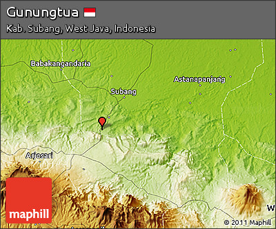 Physical 3D Map of Gunungtua