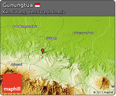 Physical 3D Map of Gunungtua