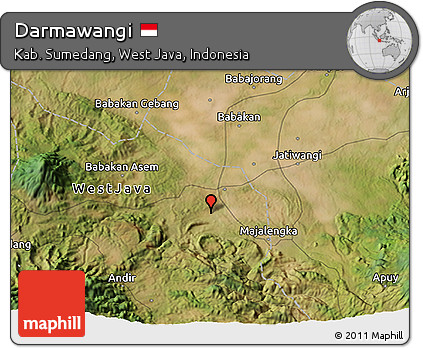 Satellite 3D Map of Darmawangi