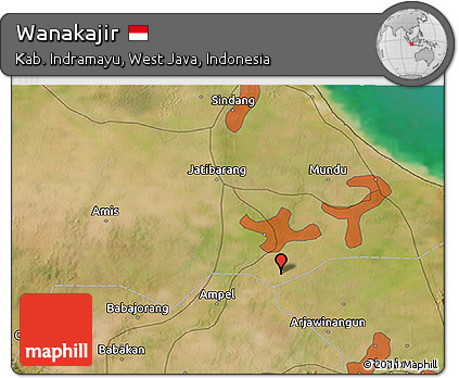 Satellite 3D Map of Wanakajir