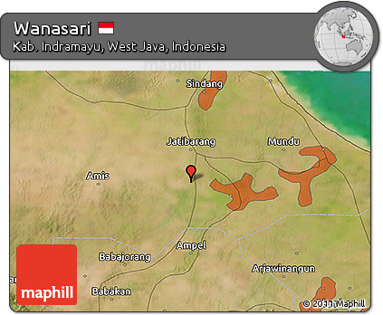 Satellite 3D Map of Wanasari