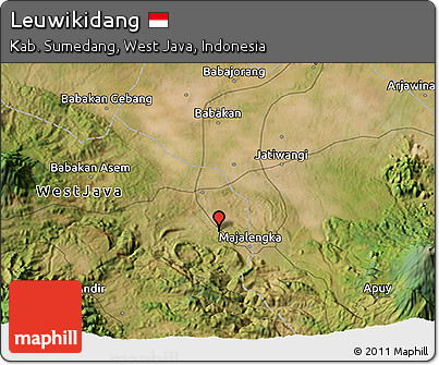 Satellite 3D Map of Leuwikidang