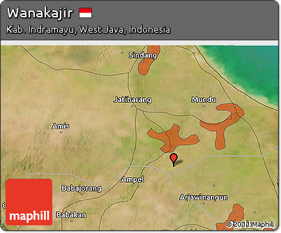 Satellite 3D Map of Wanakajir