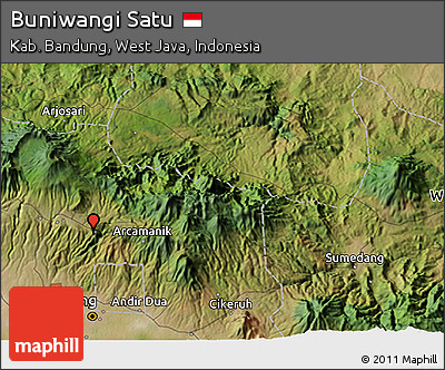 Satellite 3D Map of Buniwangi Satu
