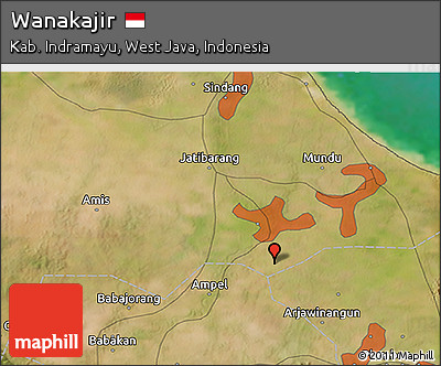 Satellite 3D Map of Wanakajir