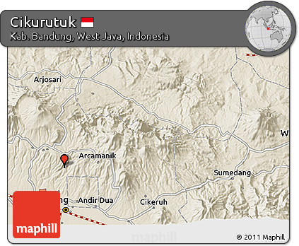 Shaded Relief 3D Map of Cikurutuk
