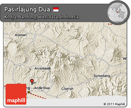 Shaded Relief 3D Map of Pasirlajung Dua