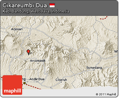 Shaded Relief 3D Map of Cikareumbi Dua