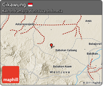 Shaded Relief 3D Map of Cikawung