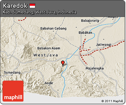 Shaded Relief 3D Map of Karedok