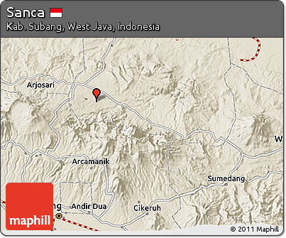 Shaded Relief 3D Map of Sanca
