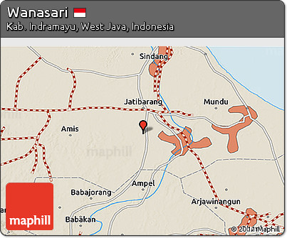 Shaded Relief 3D Map of Wanasari