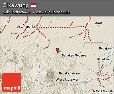 Shaded Relief 3D Map of Cikawung