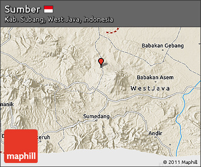 Shaded Relief 3D Map of Sumber