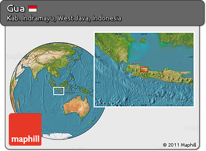 Satellite Location Map of Gua