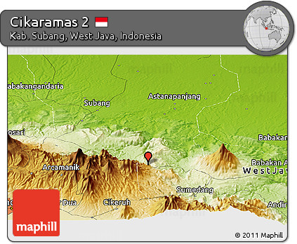 Physical Panoramic Map of Cikaramas 2