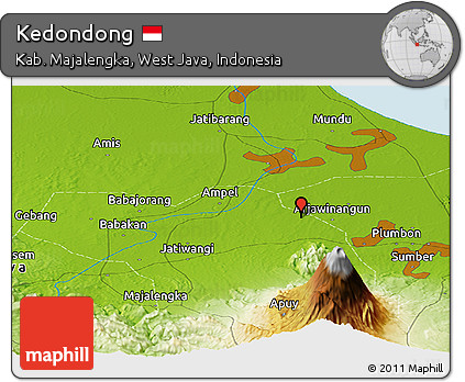 Physical Panoramic Map of Kedondong