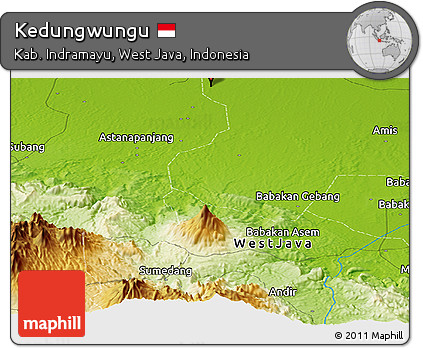 Physical Panoramic Map of Kedungwungu