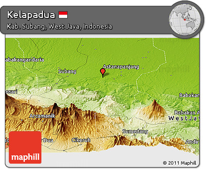 Physical Panoramic Map of Kelapadua