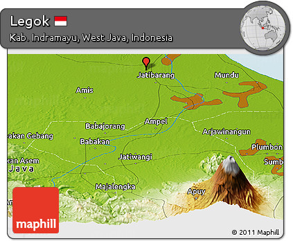 Physical Panoramic Map of Legok