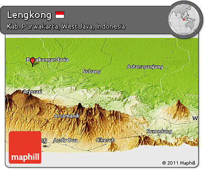 Physical Panoramic Map of Lengkong