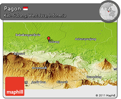 Physical Panoramic Map of Pagon