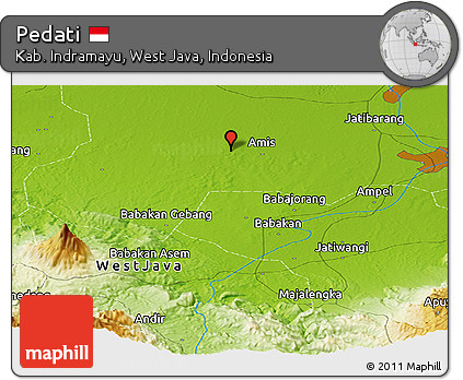 Physical Panoramic Map of Pedati