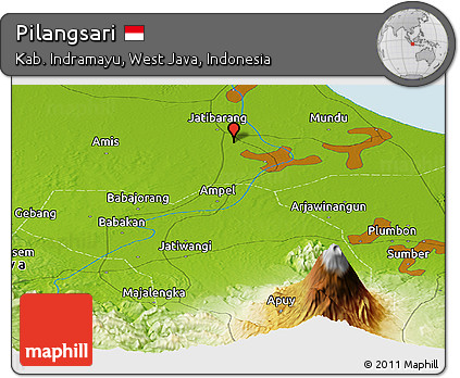 Physical Panoramic Map of Pilangsari