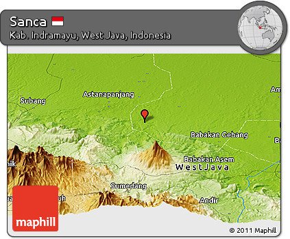 Physical Panoramic Map of Sanca