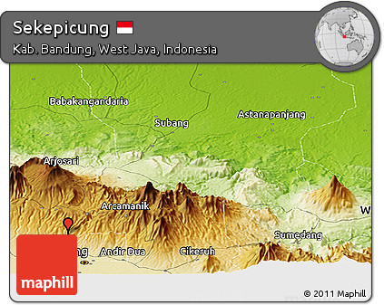 Physical Panoramic Map of Sekepicung