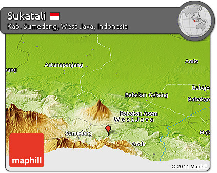 Physical Panoramic Map of Sukatali