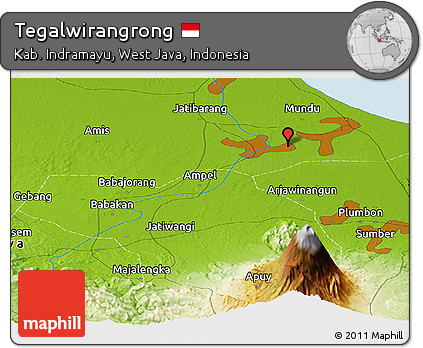 Physical Panoramic Map of Tegalwirangrong