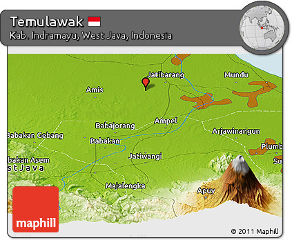 Physical Panoramic Map of Temulawak