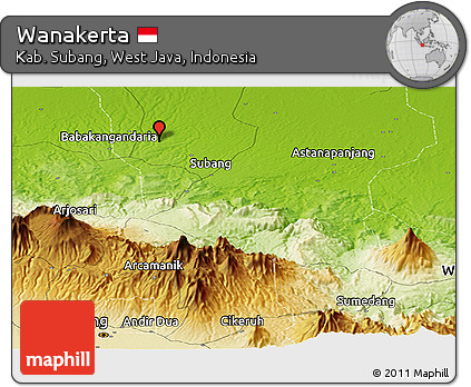 Physical Panoramic Map of Wanakerta