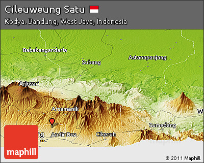 Physical Panoramic Map of Cileuweung Satu