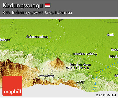 Physical Panoramic Map of Kedungwungu