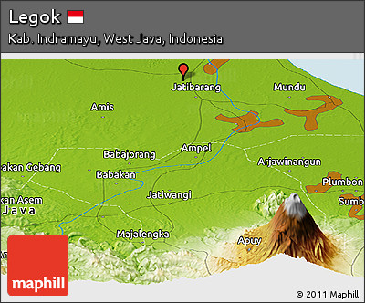 Physical Panoramic Map of Legok