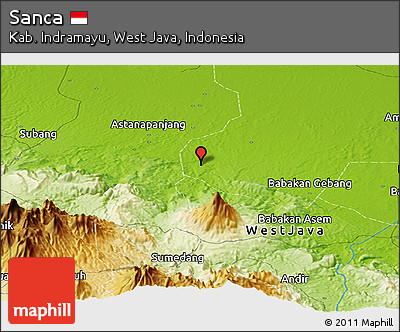 Physical Panoramic Map of Sanca