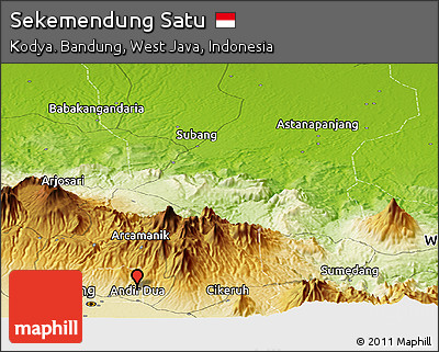 Physical Panoramic Map of Sekemendung Satu