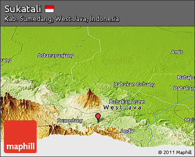 Physical Panoramic Map of Sukatali