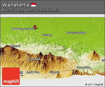 Physical Panoramic Map of Wanakerta