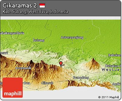 Physical Panoramic Map of Cikaramas 2