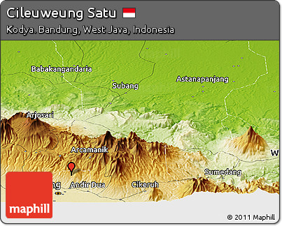 Physical Panoramic Map of Cileuweung Satu