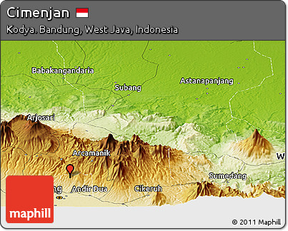 Physical Panoramic Map of Cimenjan