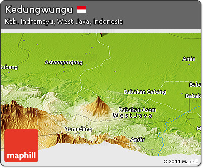 Physical Panoramic Map of Kedungwungu