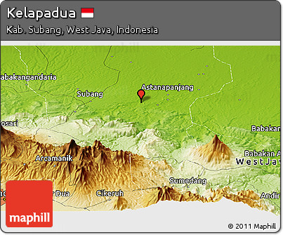 Physical Panoramic Map of Kelapadua