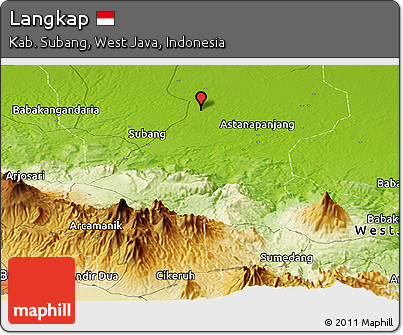 Physical Panoramic Map of Langkap